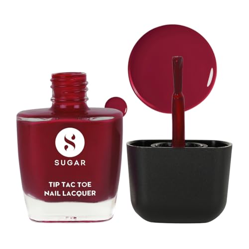 SUGAR Cosmetics Tip Tac Toe Nail Lacquer Classic | Long-lasting, 100% Chip-resistant & Glossy Finish | 10ml – 28 Joyful Jam – 9ml