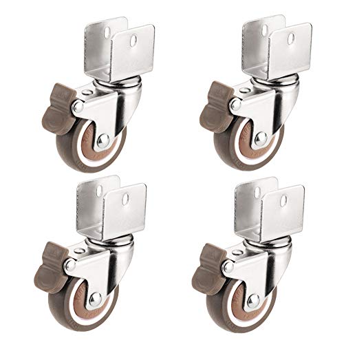 Preisvergleich Produktbild Universalrad U-förmige Rollen, Möbelrollen, Rollen, Schienen, Zubehör, mit Bremsdämpfer, Tisch- und Stuhlgestell, 4er-Pack