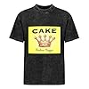 Cake Fashion Nugget Vinyl Cd Cover Summer Casual Tee Short Sleeve Crew Neck Cotton Tops Unisex Washed Vintage T-Shirt Black L #1