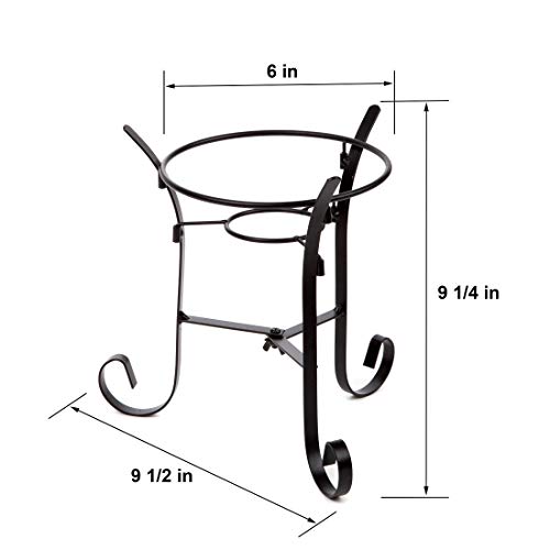 Lily's Home Metal Gazing Ball Stand For 10 Or 12 Inch Metal And Glass Garden Gazing Globes. Black. 9-Inch Tall #TOP3