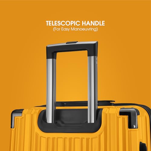 Image of Maleta Nova Check-in Medium | 65 cms, 8 Spinner Wheels | Hardside,Premium Material |TSA Lock, Medium Size Trolley Bags for Luggage| Travel Bag | Suitcase for Travel (Yellow, Check-in Medium)