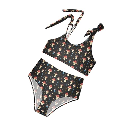 Image of Wusikd Pink Bows Girls Swimsuits Two Piece Hearts Ribbons Swimwear Bikini Set for for Girls Size 11-12T