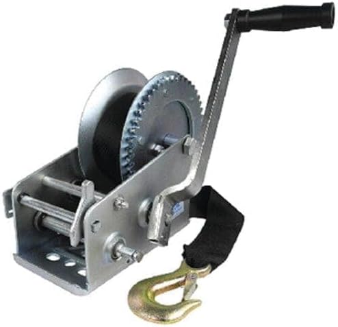 52251 Zinc plateed 2,000 lbs Maximum Load 2 Speed Boat Trailer Winch - 25 Ft Strap 52251