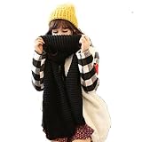 Miya® modische Damen Herbst/Winter lange Strickschal, Oversized Grobstrick Schal, super weich und hochwertige Umhang, (Schwarz)