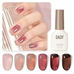GAOY Rose Garden Jelly Gel Nail Polish of 6 Transparent Nude Red Pink Brown Colors Sheer Gel Polish Kit for Salon Manicure and Nail Art DIY at Home