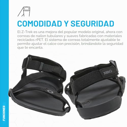 Miniatura 6 de Xero Shoes Z-Trek Ii - Sandalias Deportivas Zero Drop Para Hombre, Ligeras Y Plegables, Negro -, 41 Eu