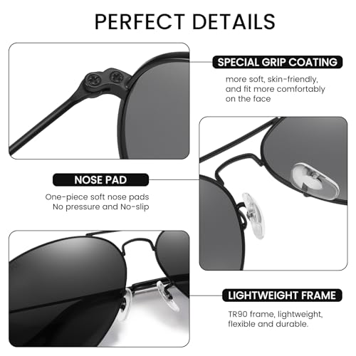 Image of DUCO Classic Aviator Sunglasses for Men Women Retro Polarized Sun Glasses UV400 Protection Driving Fishing 3025