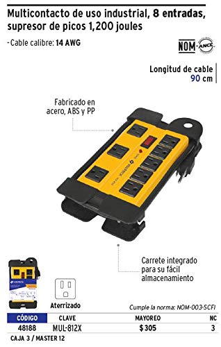 Electricidad, Home Improvement extension multicontacto Marca Volteck (3)