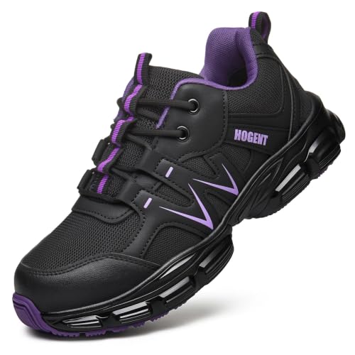 Image of Hogent Steel Toe Shoes for Men Women - Non Slip & Lightweight Work Shoes
