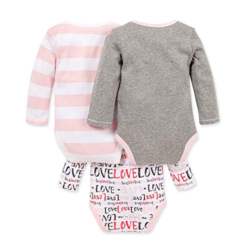 Image of Burt's Bees Baby Baby Bodysuits, 3-Pack Long & Short-Sleeve One-Pieces, 100% Organic Cotton