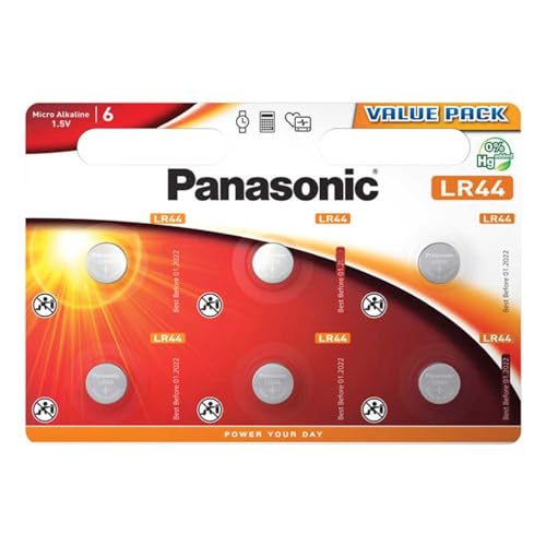 Panasonic - Lr44 batería 1,5 v 6 unidades utilizar para relojes y producto nuevo calculadoras