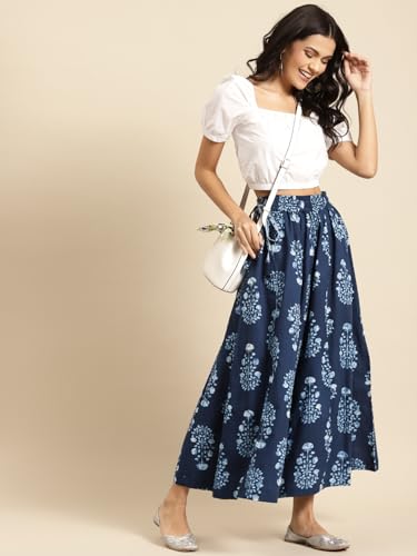 Image of TAG-7 Women Printed Flared Palazzos