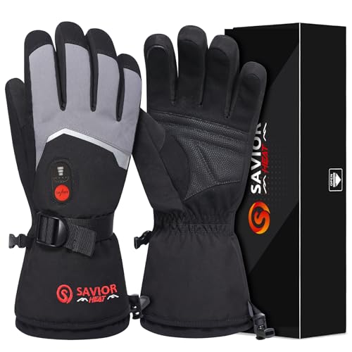 SAVIOR HEAT Heated Gloves Electric Rechargeable Battery Men Women 7.4V Heating Gloves...
