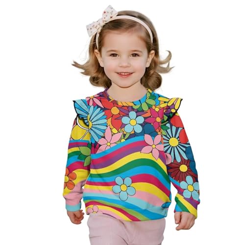 Toddler Girl Crewneck Long Sleeve Sweatshirt Casual Loose Comfy T-Shirt Breathable Soft Lightweight Athletic Tops