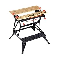 BLACK+DECKER Workmate Flexible Universal-Werkbank (klappbarer Sägebock – Arbeitstisch mit großer Arbeitsfläche, verstellbare Spannbacken, bis 250 kg belastbar, 74 x 25 cm) WM825-XJ