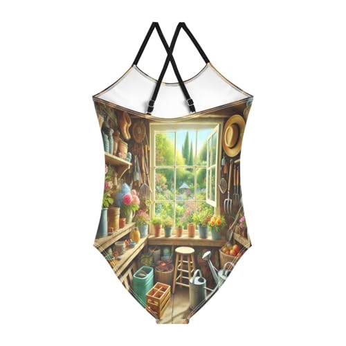 Garden Tool Flowers Girls Swimsuit Bathing Suit Swimwear Swimsuits Summer Beach One Piece2