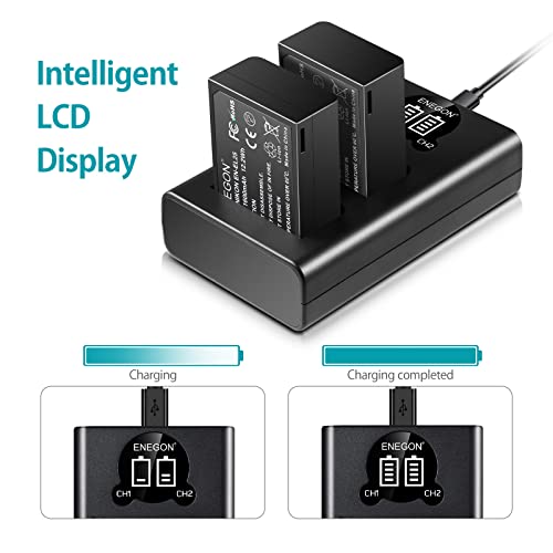 ENEGON 2 Lot batteries rechargeables EN-EL25 EN-EL25A 1600 mAh, kit chargeur double LED intelligent pour Nikon Z Series, Z50, Z 50, Z FC, Nikon EN-EL25, EN-EL25A, 4241 et Nikon MH-32 caméra digitale - Image 7