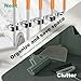 5 Pack Broom Holder Wall Mount 5 Racks 4 Hooks Stainless Steel Broom Mop Holder Anti Slip Storage Rack Strong Load Bearing Waterproof Broom and Mop Organizer Wall Hanging for Bathroom Kitchen Garage