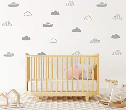 Vinilos Decorativos Nube para Pared Infantil, Vinilo Gris