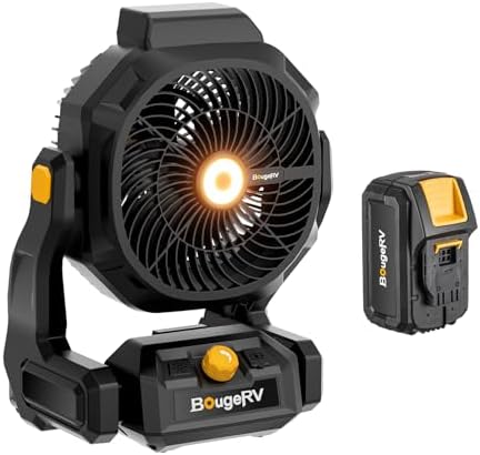 BougeRV Battery Powered Fan Portable 755 CFM Desk Fan with 8A 144...
