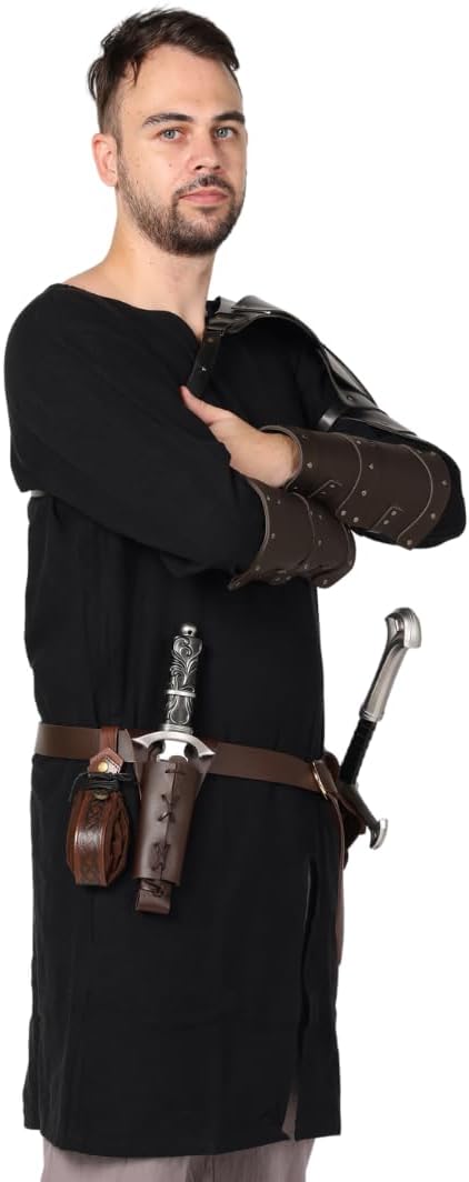 Medieval Tunic for Men - Linen-Cotton Blend (Breathable (Cool), Lightweight) Renaissance Shirt - LARP Ren Faire Garb