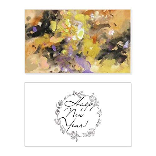 Tarjeta de felicitación otoñal con flores al óleo para dedicatorias en Año Nuevo