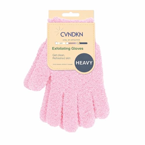 Image of CVNDKN 1 Pair Exfoliating Gloves,Shower Glove for Women Men,Wash Gloves for Shower,Deep Cleansing Exfoliating Mitt Bath Glove Wash Dead Skin Remover Exfoliate Body Scrubber (Pink)