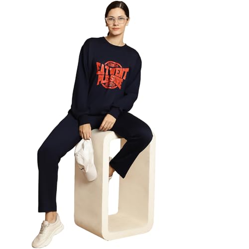 Image of Mack Jonney Printed Round Neck Cotton Fleece tracksuit Co-Ord Set for Women-MACK32760