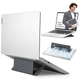 MOFT 【新アップグレード版】 ノートPCスタンド ノートパソコン ラップトップ｜折りたたみ式 薄型 軽量 コンパクト｜放熱設計｜15°/25°角度調整 人間工学｜滑り止め 安定 タイピング向上｜猫背改善 腰痛対策 在宅ワーク テレワーク｜MacBook Pro Air iPad タブレット ノートPC対応｜最大16インチ (AirFlow-クールグレー,11.6–16インチ)