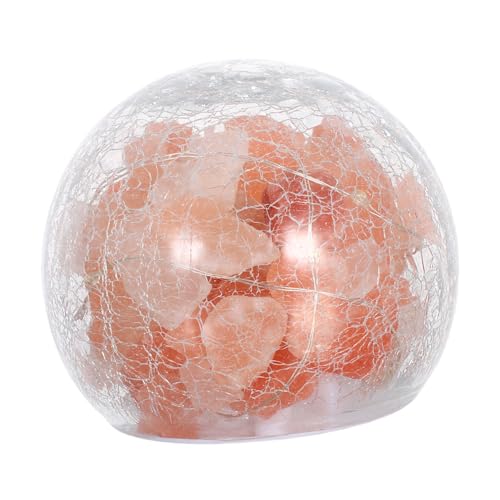 LALAFINA Lampada da Tavolo in Cristallo Naturale Himalayano con Paralume in Resistente Luce Decorativa e Camera da Letto