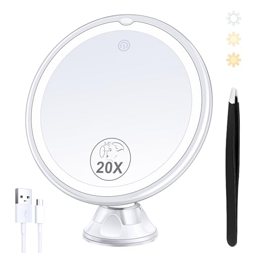 B Beauty Planet 30X Magnifying Mirror, Hand Mirror with Handle, Double Sided Hand Mirror with 30X/1X Magnification, Travel Essential Portable Foldable Makeup Mirror for Precision Makeup Black