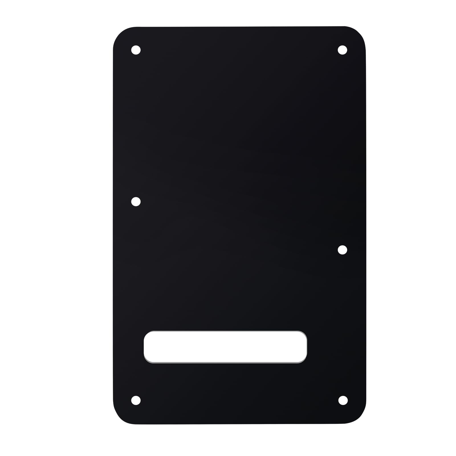 Banworks Electric Guitar 3 Ply Backplate 6-Hole Trem Tremolo Cover for USA/Mexican Standard Strat ST JT/HGB-01 Glossy Black - Image 3