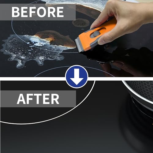 Multi-Surface Cleaning Tool Non Scratch with 15 Spare Replacement for Glass, Ceramic Cooktops, Ovens, Glass Top Stoves and Cars - Removes Burned-On Food, Tough Stains, Dirt, Stickers, and Paint Multi-Surface Cleaning Tool Non Scratch with 15 Spare Replacement for Glass, Ceramic Cooktops, Ovens, Glass Top Stoves and Cars - Removes Burned-On Food, Tough Stains, Dirt, Stickers, and Paint