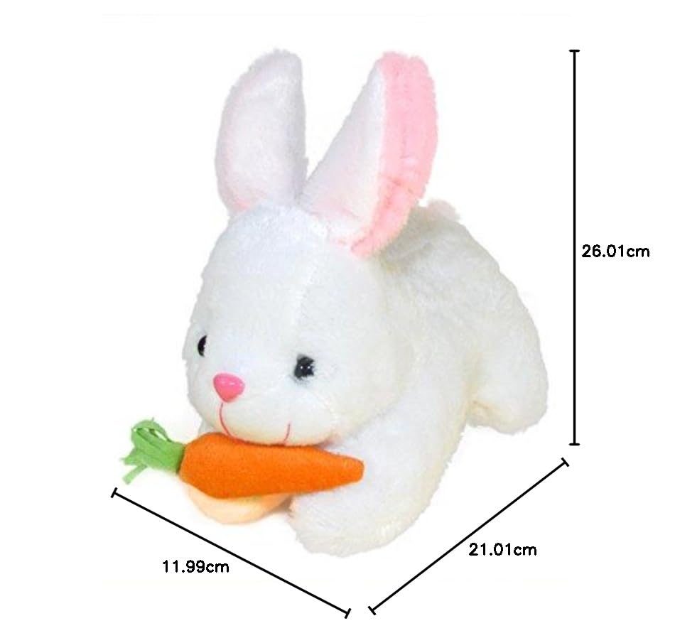 Tickles Rabbit with Carrot Stuffed Soft Plush Animal Toy for Kids Boys & Girls (Size: 25 cm Color: White) - Image 8 thumbnail