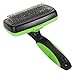 Smartlife Pet Grooming Brush Self Cleaning Slicker Brushes for Dogs and Cats Long & Thick Hair Best Pet Shedding Tool for Grooming Loose Undercoat,Tangled Knots & Matted Fur (green)
