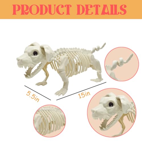 UMEELR Halloween Animal Skeletons, Cats and Dogs Pose-N-Stay Plastic Skeletons for Yard Garden Lawn Patio Halloween Party Favors Decor by UMEELR - Used condition - Image 2