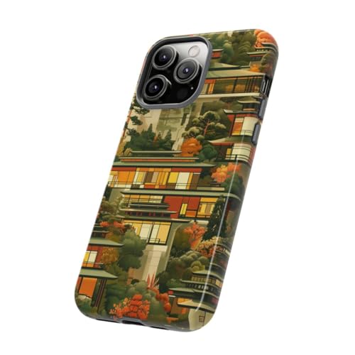 Coque iPhone 14 Pro Max rigide anti rayure paysage orange