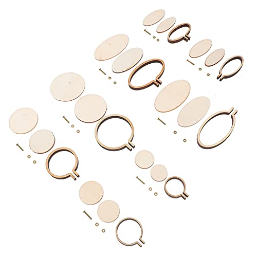 Image of EXCEART 8sets Mini Embroidery Hoop Pendants for Jewelry Making Unique Designs for Necklaces and Charms Lightweight Easy to Use for Crafting Accessories