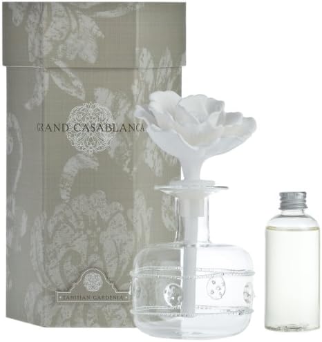 Zodax Grand Casablanca Porcelain Diffuser, Tahitian Gardenia Scent