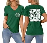 Funny Pickle Shirts Women Either You Love Pickles Or You're Wrong Letter T-Shirt Sarcastic Pickle Lover Tees Tops Dark Green