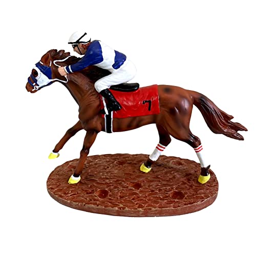Race Horse Figurine Statue Decor Thoroughbred With Jockey Horse Racing Memorabilia #TOP3
