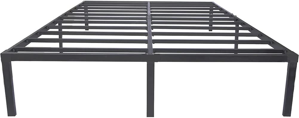 35cm Queen Bed Frame No Box Spring Needed High Platform Bedframes with Storage Size Black Metal