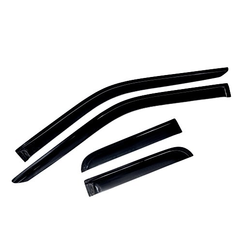 Sizver Smoked Window Visors/Wind Rain Deflector Rain Guard For 2015-2017 Ford F-150 ^Super Cab Only!^ #TOP3