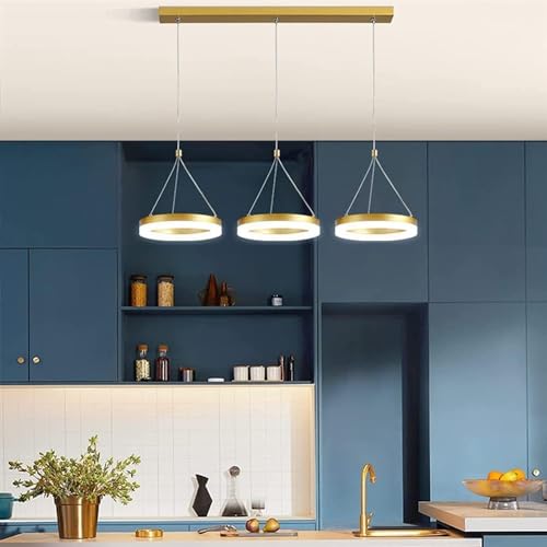 Suspension LED avec télécommande 3 lampes lustre de plafond réglable cuisine salle à manger