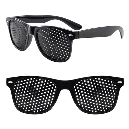 KinetiCore 2Pcs Pinhole Glasses. With Foldable Temples Pin Hole Glasses Unisex for Eye Training Entspannung Improving Vision and Relaxation Eyesight Strengthen Children Adult Use