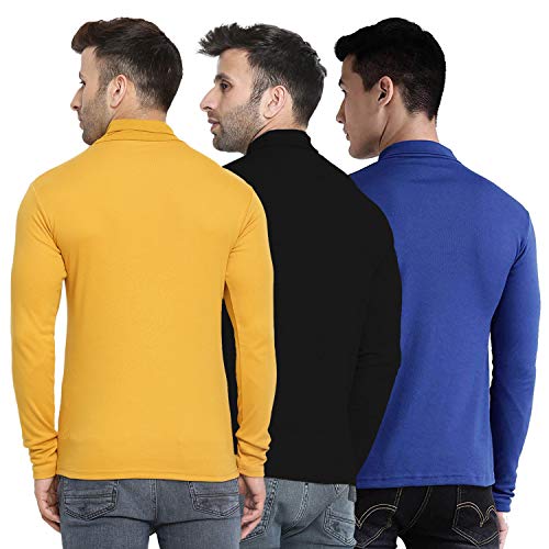 Image of CHKOKKO Men's Winter Wear Cotton High Neck Full Sleeves Regular Fit T-Shirt