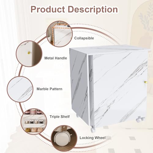 Folding Sewing Machine Table with Storage, Foldable Sewing Desk, Compact Craft Station, Portable Embroidery Table with Rolling Wheels