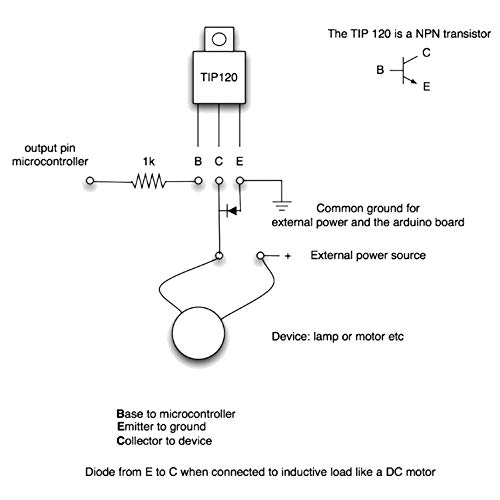 Youmile 30 stücke TIP120 60 V 5A NPN Darlington Bipolar Leistungstransistor TO-220 3Pin für Arduino Mit 2,2 k Ohm Widerstände, 1N4001 DIODE