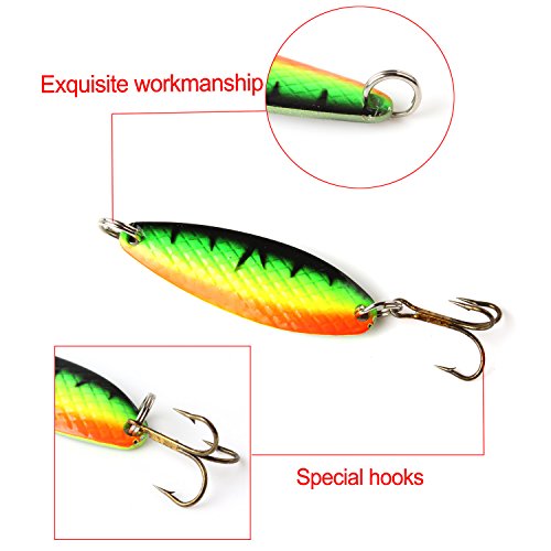 【Happy Shopping Day】 30Pcs Colorful Metal Spinner Fishing Lures Minnow Baits, Fishing Spinner Metal Spoon Hard Baits, Crankbait Fish Hooks Tackle Salmon Catfish Bass Lures #TOP2