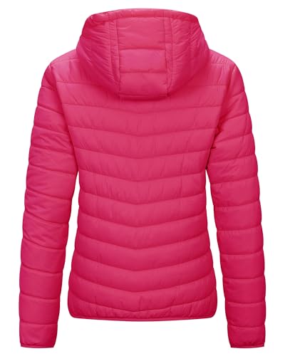 Image of Outdoor Ventures Women's Packable Lightweight Full-Zip Puffer Jacket with Hood Quilted Winter Coat